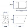 Vas wc EGO-Rau, suspendat, Rimless-fara bordura, capac Duroplast inclus Vas wc EGO-Rau, suspendat, Rimless-fara bordura, capac Duroplast inclus