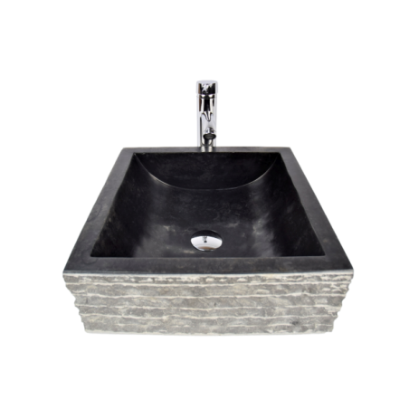 Lavoar piatra Ego SSB-M BLACK E 40x40 cm wash basin overtop 