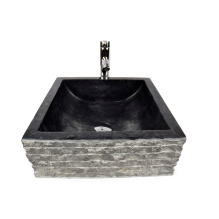 Lavoar piatra Ego SSB-M BLACK C 40x40 cm wash basin overtop 