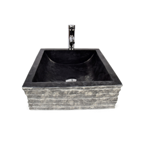 Lavoar piatra Ego SSB-M BLACK A 40x40 cm wash basin overtop 