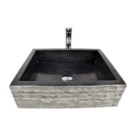 Lavoar piatra Ego RK-M BLACK D 50x40 cm wash basin overtop 