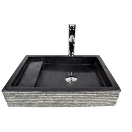 Lavoar piatra Ego KOTAK TRAP Negru 50x35x10 D wash basin overtop 