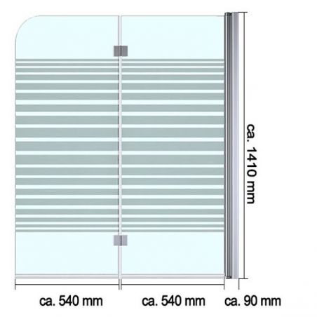 Paravan cada pliabil EGO-1408S, sticla mata 6 mm, pivotant 180°