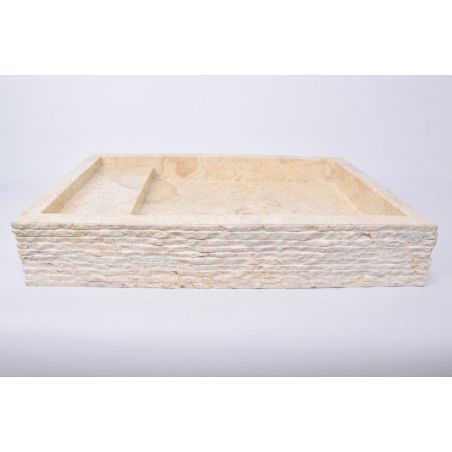 Lavoar piatra Ego KOTAK TRAP Cream 60x42x10 C wash basin overtop 