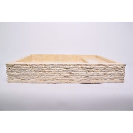 Lavoar piatra Ego KOTAK TRAP Cream 60x42x10 B wash basin overtop 