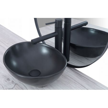 Lavoar REA Sofia, Negru, mat, 41x34.5 cm, montaj pe blat, ceramica sanitara