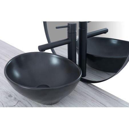 Lavoar REA Sofia, Negru, mat, 41x34.5 cm, montaj pe blat, ceramica sanitara