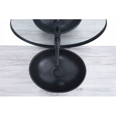 Lavoar REA Sofia, Negru, mat, 41x34.5 cm, montaj pe blat, ceramica sanitara