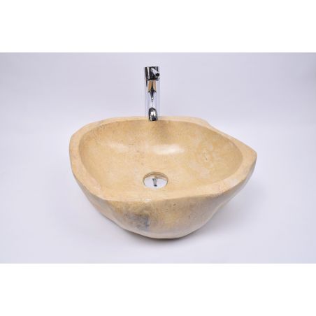 Lavoar piatra Ego EROSI Yellow LW3 polisherd wash basin overtop 