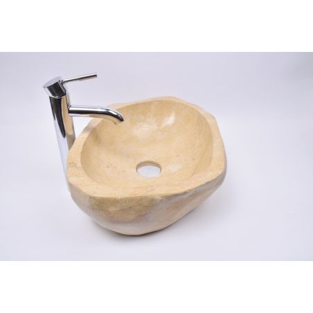 Lavoar piatra Ego EROSI Yellow LW3 polisherd wash basin overtop 
