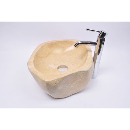 Lavoar piatra Ego EROSI Yellow LW3 polisherd wash basin overtop 