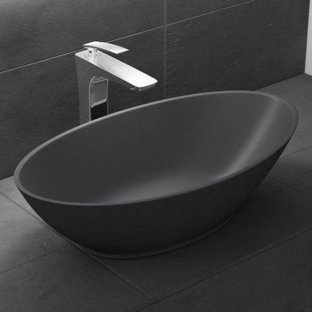 Lavoar EGO 807, Antracit ,mat, 62.5x34.5 cm, montaj pe blat, compozit marmura