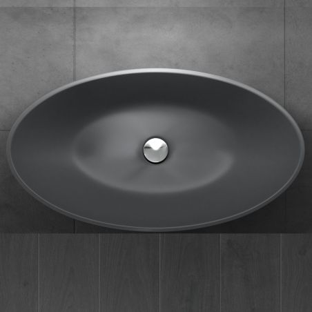 Lavoar EGO 807, Antracit ,mat, 62.5x34.5 cm, montaj pe blat, compozit marmura