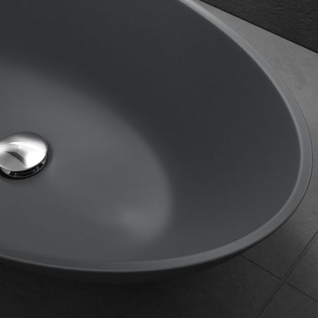 Lavoar EGO 807, Antracit ,mat, 62.5x34.5 cm, montaj pe blat, compozit marmura