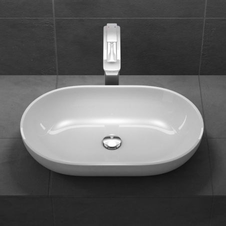 Lavoar EGO-808, compozit marmura,culoare Alb , montaj pe blat, 54x34 cm