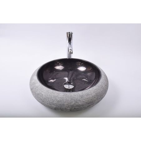 Lavoar piatra Ego DN-G BLACK A8 45 cm wash basin overtop 