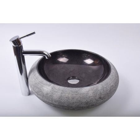 Lavoar piatra Ego DN-G BLACK A8 45 cm wash basin overtop 