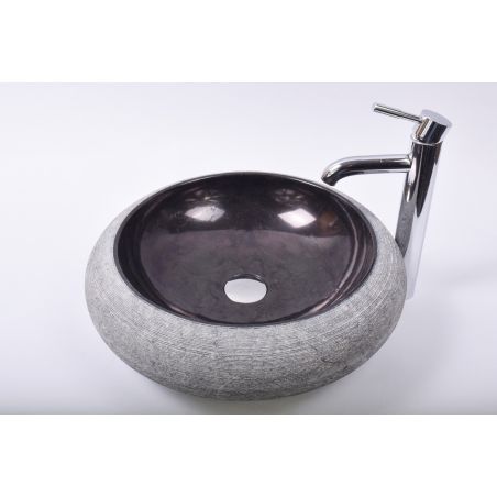 Lavoar piatra Ego DN-G BLACK A8 45 cm wash basin overtop 