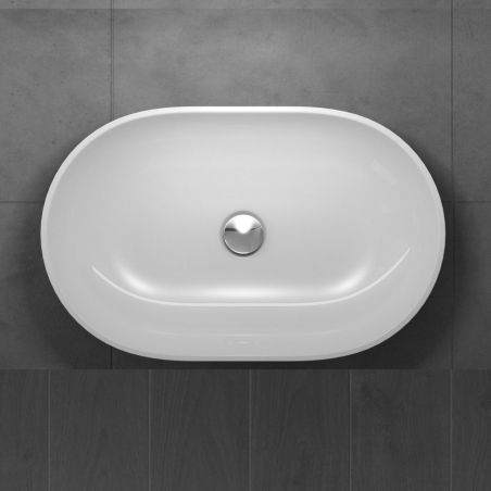 Lavoar EGO-808, compozit marmura,culoare Alb , montaj pe blat, 54x34 cm