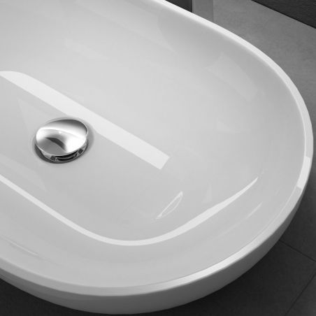 Lavoar EGO-808, compozit marmura,culoare Alb , montaj pe blat, 54x34 cm