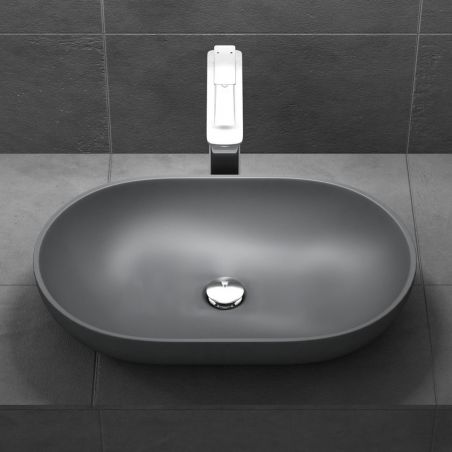 Lavoar EGO 808, Antracit, mat, 54x34 cm, montaj pe blat, compozit marmura