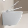 Vas Wc Ben, Alb, Rimless, 49x37 cm, montaj suspendat, capac Duroplast, ceramica sanitara