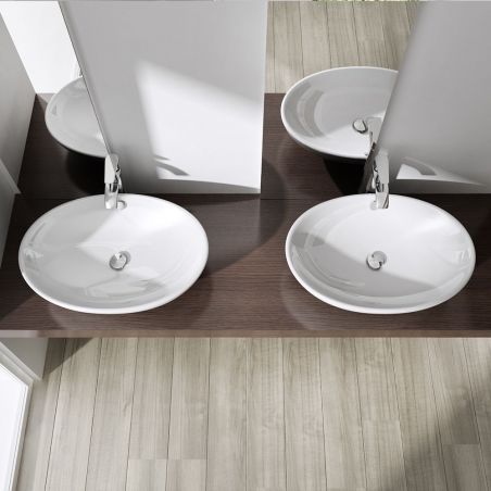 Lavoar EGO-306, compozit marmura,culoare Alb , montaj pe blat, 63x42 cm