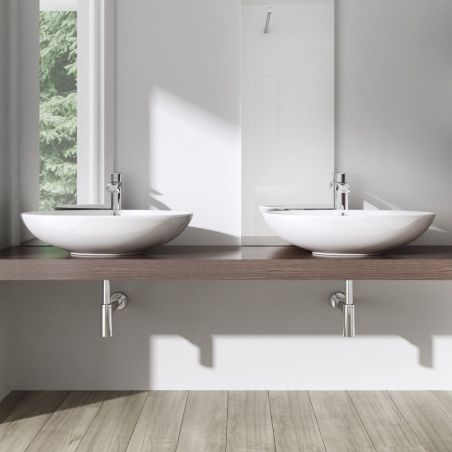 Lavoar EGO-306, compozit marmura,culoare Alb , montaj pe blat, 63x42 cm