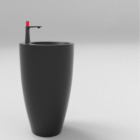 Lavoar stativ Marco, Negru Mat, Power Colour, 50x50x82 cm, montaj pe podea, ceramica sanitara