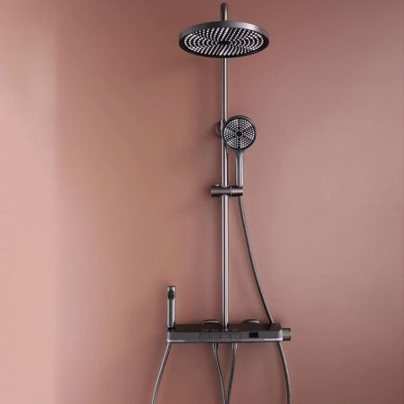 Sistem de dus, Piano Key, iluminare Led, pipa cada, ploaie de dus, 2 dusuri de mana, montaj pe perete,  Franco