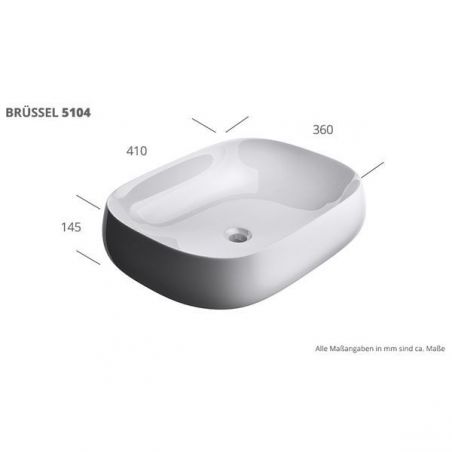 Lavoar EGO-5104, ceramica sanitara, culoare Alb , montaj pe blat, 41x36 cm
