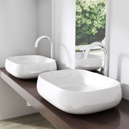 Lavoar EGO 5105, Alb, lucios, 50x38 cm, montaj pe blat, ceramica sanitara
