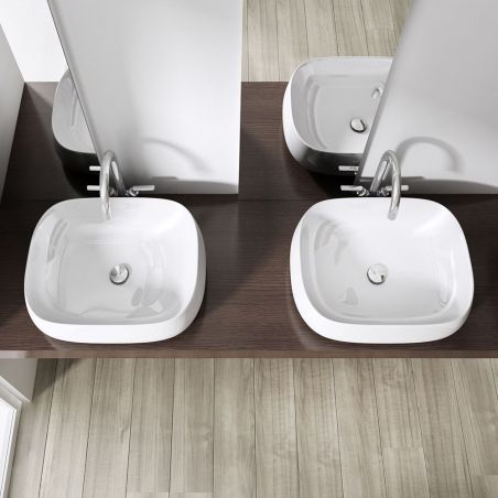 Lavoar EGO 5105, Alb, lucios, 50x38 cm, montaj pe blat, ceramica sanitara