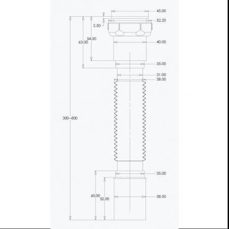 Sifon de scurgere pentru cadite, universal, tub flexibil, finisaj capac Crom, AL 01