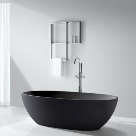 Cada de baie Lulu, Compozit Coroian, Negru Mat, 170 sau 180 cm, Izolare termica, Freestanding