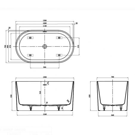 Cada tip japonez, Acril sanitar, Alb Lucios, 130x70 cm, Izolare termica, Freestanding, Tokyo