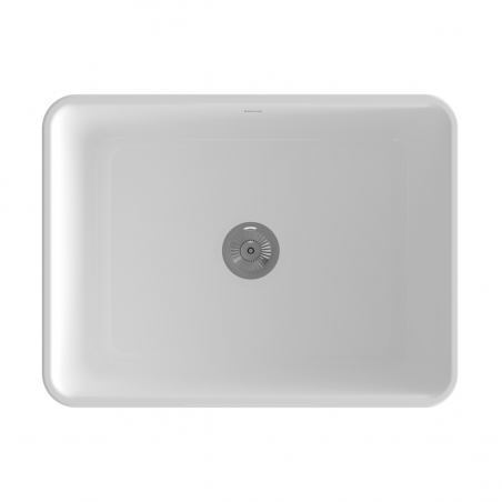 Chiuveta bucatarie, front aparent decorativ, stil farmhouse, material Fireclay, 61x45 cm, Alb, Royalty Line by Ego, Greco