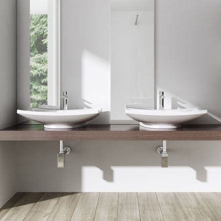 Lavoar EGO-709, ceramica sanitara, culoare Alb , montaj pe blat sau suspendat, 60x44 cm
