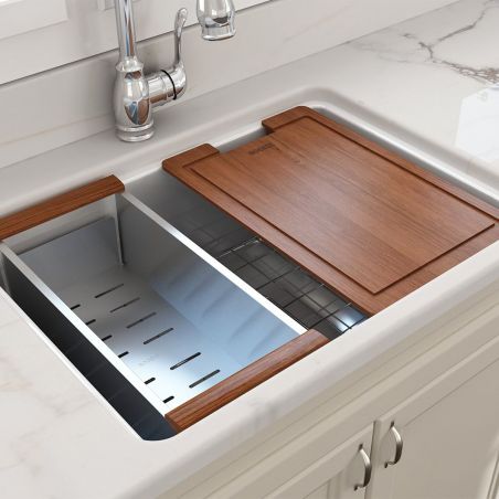 Chiuveta bucatarie, material Fireclay, stil Farmhouse, montaj incastratat, 68x48 cm, Alb, Royalty Line by Ego, Nazario