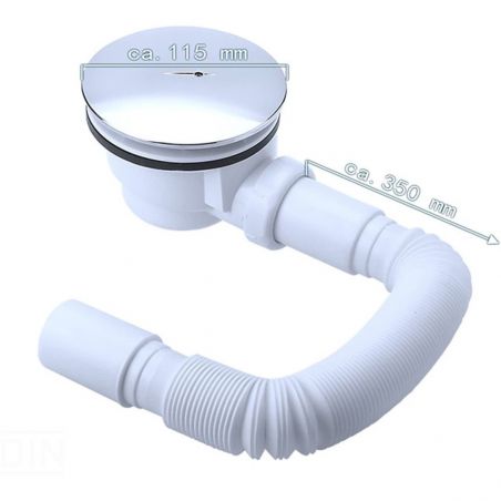 Sifon de scurgere pentru cadite, universal, tub flexibil, finisaj capac Crom, AL 01
