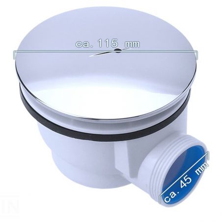 Sifon de scurgere pentru cadite, universal, tub flexibil, finisaj capac Crom, AL 01