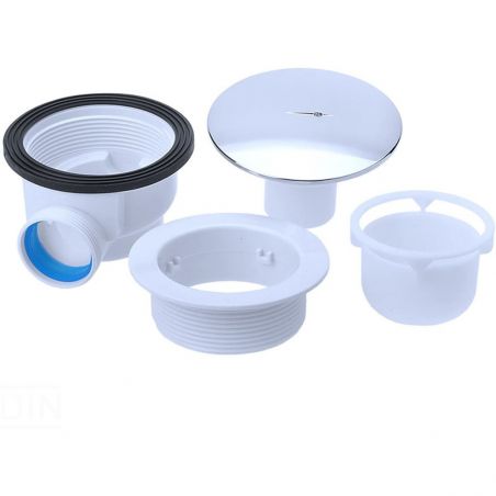 Sifon de scurgere pentru cadite, universal, tub flexibil, finisaj capac Crom, AL 01