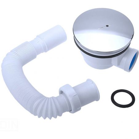 Sifon de scurgere pentru cadite, universal, tub flexibil, finisaj capac Crom, AL 01