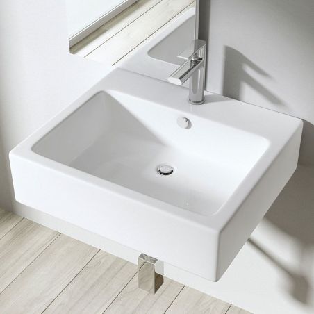 Lavoar EGO-712, ceramica sanitara, culoare Alb , montaj pe blat sau suspendat, 53x46 cm