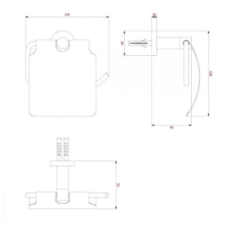 Suport hartie igienica cu clapeta,  Auriu Mat, alama, design modern, Apolo