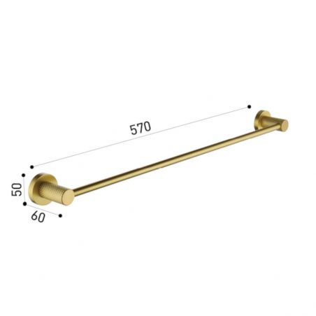 Suport prosoape, 57 cm, Auriu Mat, alama, design modern, Apolo