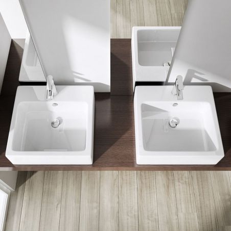 Lavoar EGO-712, ceramica sanitara, culoare Alb , montaj pe blat sau suspendat, 53x46 cm