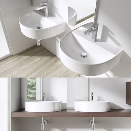 Lavoar EGO-896, ceramica sanitara, culoare Alb , montaj pe blat sau suspendat, 60x44 cm