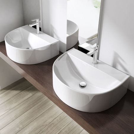 Lavoar EGO-896, ceramica sanitara, culoare Alb , montaj pe blat sau suspendat, 60x44 cm