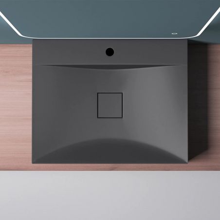 Lavoar EGO 810, Antracit mat, 60 sau 80 cm, montaj pe blat sau suspendat, compozit marmura